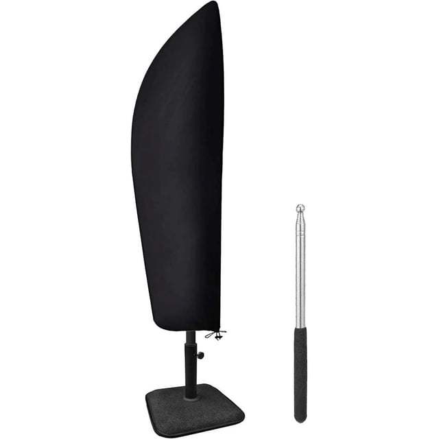 Housse de Parasol Extérieur, Sangle Réglable Robuste avec Boucle pour Usage Domestique Grand, Revêtement Intérieur Imperméable en Polyester 600D