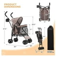 thumbnail image 2 of WDZS Compact Pet Stroller for Small-Medium Dogs/Cats up to 22lbs, 4-Wheel Lightweight Umbrella Shaped Portable Puppy Travel Jogger with Breathable Mesh, Cup Holder & Rear Storage, Leopard Print, 2 of 8