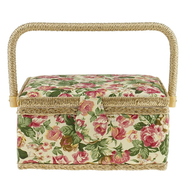 6"x7"x5" Medium Size Cotton Fabric Sewing Box Organizer for DIY Sewing