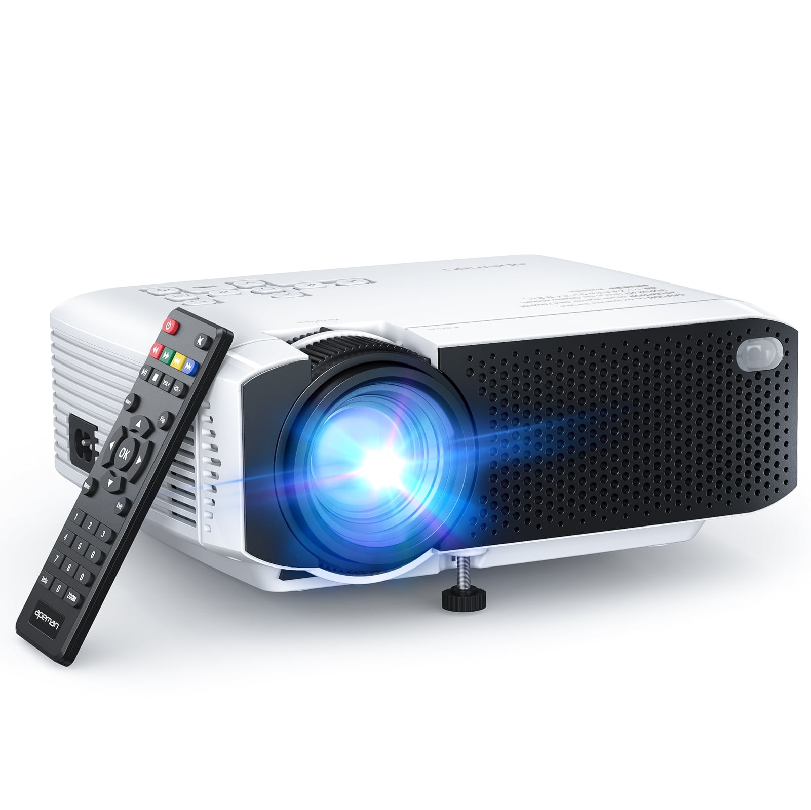 APEMAN Upgraded Mini Projector 1080P Supported Portable LCD Projector with  50000Hours and 180