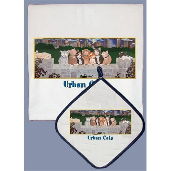 Pipsqueak Productions DP002 Cat Dish Towel And Pot Holder Set
