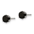 thumbnail image 3 of FJC Finejewelers Stainless Steel Polished Black Round CZ Stud Post Earrings 5 x 5 mm, 3 of 6