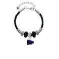 thumbnail image 2 of Delight Jewelry Silvertone Small Purple Megaphone Lil Sister Celtic Knot Leather Bead Bracelet, 7"+2" Extender, 2 of 4