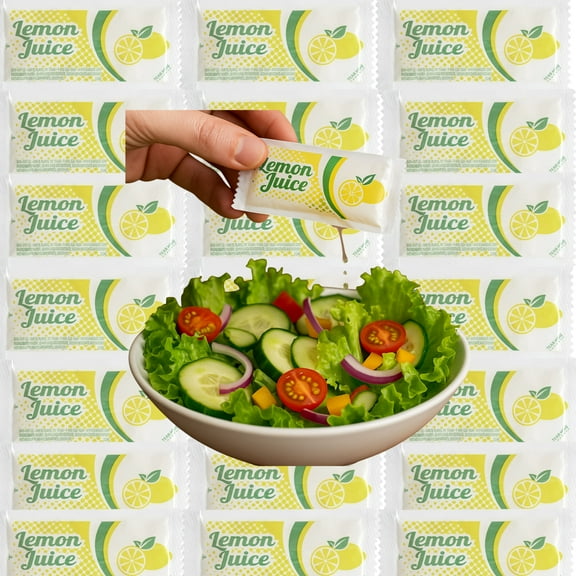 Lemon Juice Packets – 30 Count Single-Serve Sachets (4g Each) – Portion Control Lemon Juice for Tea, Water, Seafood, Salads, Take-Out, Cafeterias & Grab-and-Go