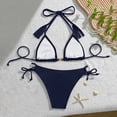 thumbnail image 4 of Traje de baño de 2 piezas para mujer, trajes de baño para mujer, bikini de dos piezas con espalda descubierta y vendaje, conjunto de ropa de playa para mujer, 4 of 7
