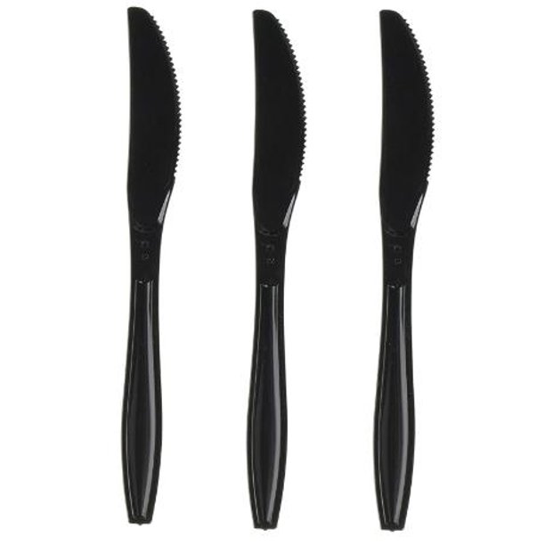 1000 Counts, Black Plastic Knives CTCPP Knife