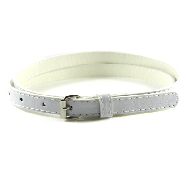 Women Red Skinny Fashion Thin Belt - Hip Waist Elastic Gold