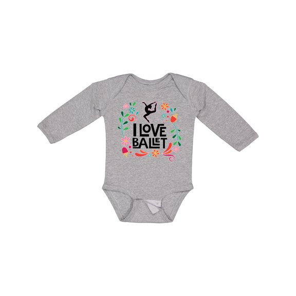 Inktastic Ballerina Dancer I Love Ballet Girls Long Sleeve Baby Bodysuit