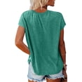 thumbnail image 6 of SHITINN Womens Tops Women Cap Sleeve Summer Casual Tops O Neck Solid Color Casual Shirts Loose Fit Blouse Womens Summer Tops Short Sleeve Summer Top, 6 of 8