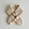 thumbnail image 2 of Splozh Kids Neck Warmer Children's Scarf Comfortable Warm Solid Color Knitted Boys and Girls Baby Neck Scarf Beige,One Size, 2 of 3