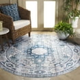 thumbnail image 2 of Safavieh Arizona 6'-0" X 6'-0" Round Polyester Power Loomed Rug In Beige/ Aqua, 2 of 7