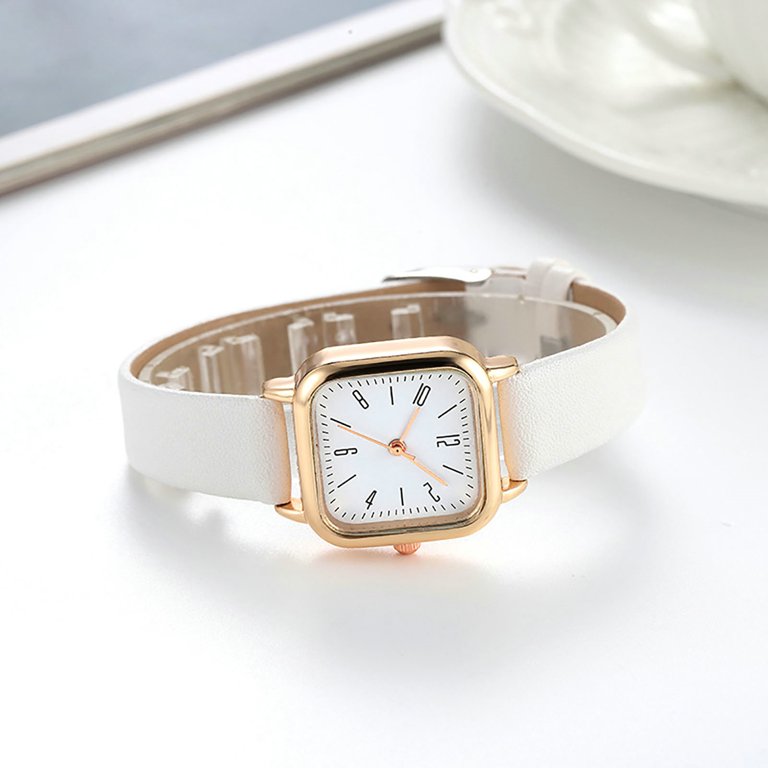 Leadrop Women Watch Square Dial Adjustable Faux Leather  display picture 3