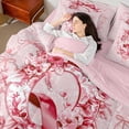 thumbnail image 5 of Castle Fairy Floral Initial 7-Piece Twin Bedding Sets,Dreamy Princess Bedding Comforter Set,Bow Flower Breathable Sheet Sets,Breathable Girls Bedroom Decoration, 5 of 8