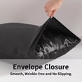 thumbnail image 4 of Flxxie Satin Body Pillow Cover - Ultra Soft Cooling 20"x54" Pillowcase for Hair & Skin, Anti Wrinkle - Envelope Closure - 1 Pack - Black, 4 of 5