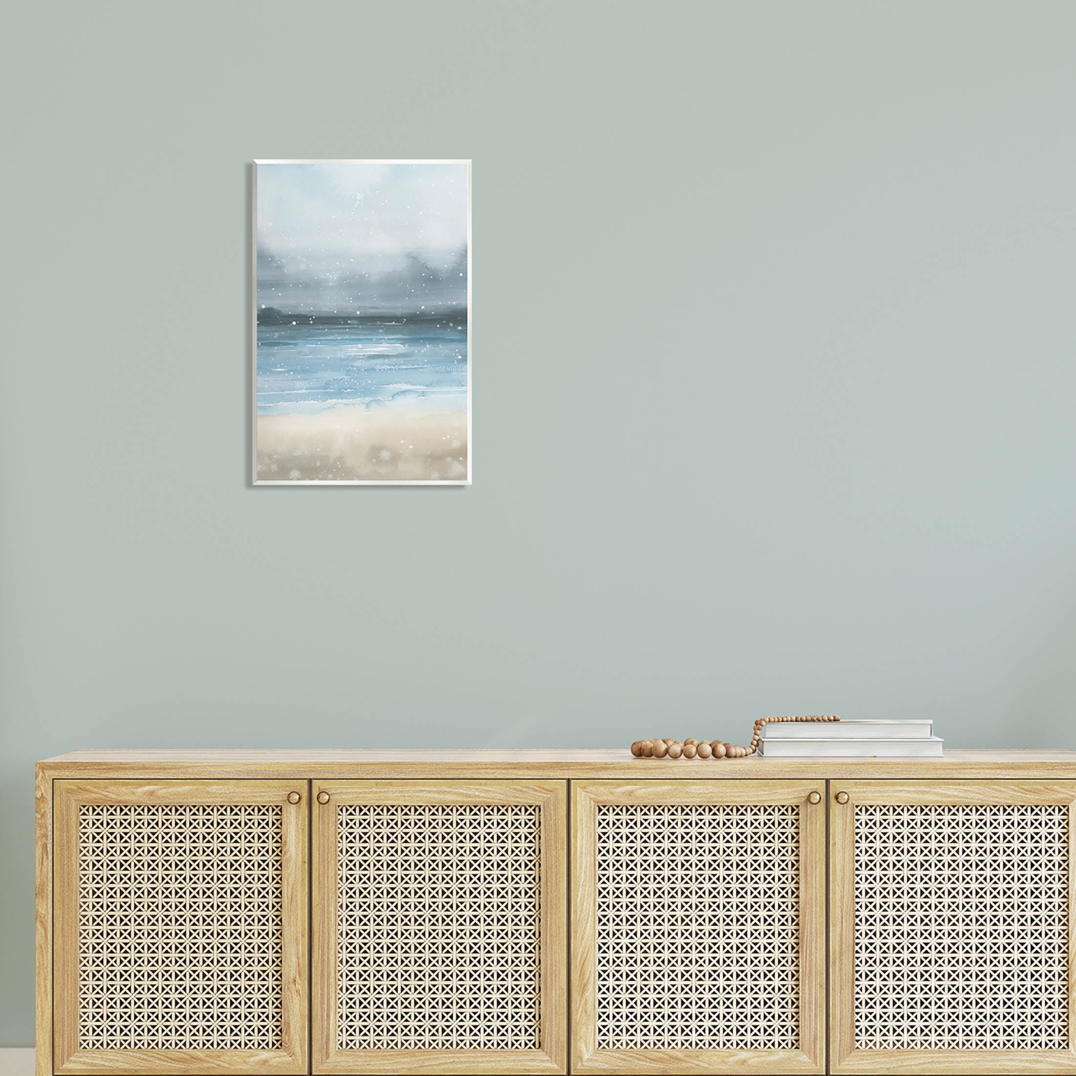 Stupell Industries Rainy Nautical Shore Landscape Graphic Art Unframed Art Print Wall Art, Design by Grace Popp