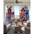 thumbnail image 4 of American Flag Blackout Curtains 84 Inches Long for Bedroom, Spring Garden Floral Birds House Thermal Insulated Room Darkening Black Out Window Curtain Panels Grommet Drapes for Living Room, 4 of 8