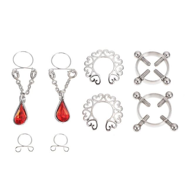 8pcs Nipples Jewelry Rings Non Piercing Women Body Nipples Breast Rings