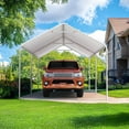 thumbnail image 2 of Quictent 10x20 ft Heavy Duty Carport Canopy Galvanized Car Tent Outdoor Garage Boat Shelter with Reinforced Structure, No Sidewall - White, 2 of 7