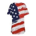 thumbnail image 4 of Lenago Summer Plus Size Tops for Women Casual Spring Women Casual Printed Short Sleeve Cardigans Drape Open Front Lightweight Summer High Low Hem Tops 4th of July Outfits for Women, 4 of 4