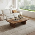thumbnail image 3 of 47 inch Coffee Table, Rectangular Wooden Coffee Table, Brown Coffee Table Wood Living Room, Modern Minimalist Center Table, 3 of 8