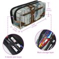 thumbnail image 5 of PhooArto Pencil Case, Brown Anchor Wooden Board Large Capacity Pencil Pouch Stationery Pen Bag, 5 of 7