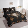 thumbnail image 2 of jejeloiu Aztec Geometric Print 7-Piece Twin Bedding Sets Kids,Rustic Bull Skull Pattern Bedding Comforter SetFor Men,Reversible, 2 of 7
