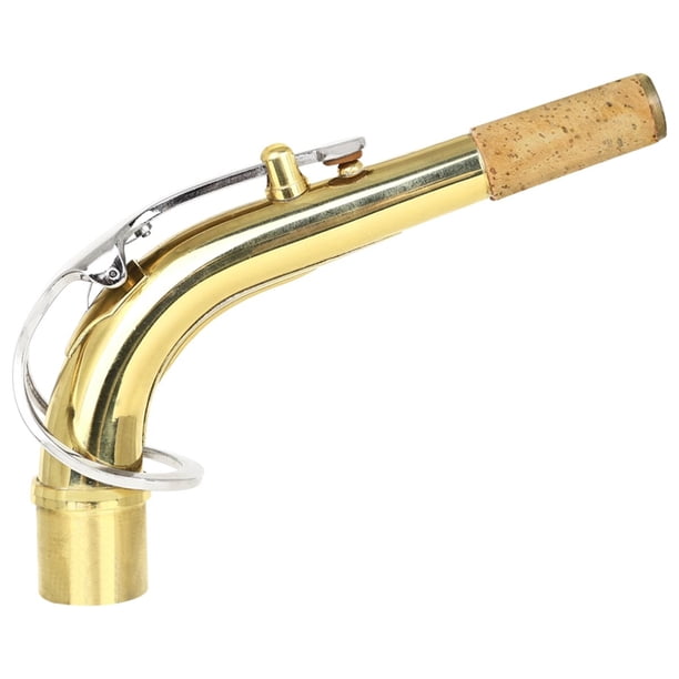 Boquilla de Latón con Tudel Curvo para Saxofón Alto en Mi Bemol Superior, Tubo Curvo, Accesorios para Instrumentos de Saxofón Antiguos