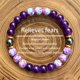 thumbnail image 1 of Pulsera de Cristal Amatista Flor de Lluvia Piedra Negro Gallstone Pulsera de Cristal Natural de Línea Elástica de la Cadena, 1 of 6