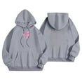 thumbnail image 3 of Wangmeiwg Women's Sweatshirts Women's Casual Hoodie With Bow Print Autumn Winter Pullover Sweatshirt for Comfort and Style Grey XXL, 3 of 7