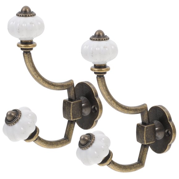 WORGEOUS 2 PCS Ropa Hooks Vintage Aleación Closet Closet Decorative Hook Wall Hoder Holder