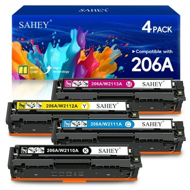 206A Toner Cartridge 4 Pack | Toner Cartridge Replacement for HP 206A 206X Compatible with HP Color Laserjet Pro MFP M283fdw M283cdw M255dw, Color Pro MFP M283 M255 Series | W2110A
