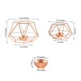 thumbnail image 3 of Efavormart Set of 2 Rose Gold Metal Hexagon Top Geometrical Tealight Candle Holders Flower Vase - 4"|3", 3 of 11