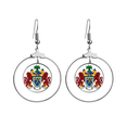 thumbnail image 1 of Gambia Africa National Emblem Earrings Dangle Hoop Jewelry Drop Circle, 1 of 3