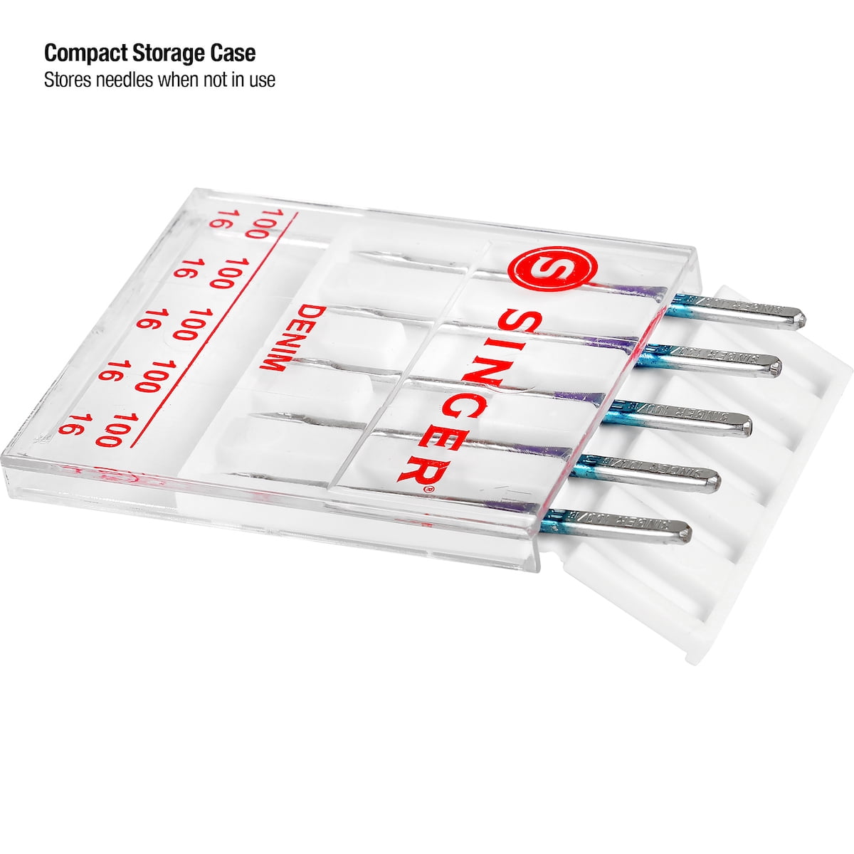 (2 pack) SINGER Size 100/16 Denim Steel Sewing Machine Needles (5 Pack)