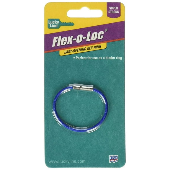 Lucky Line Flex-O-Loc Steel Key Ring - Corrosion-Resistant, Waterproof - 1-Pack