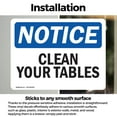 thumbnail image 3 of (2 Pack) Clean Your Tables OSHA Notice Sign 7 Inch X 5 Inch Vinyl Label Decal Sticker Weather Resistant, UV Protected for Workplace, Business, and Construction Site, Made in the USA, 3 of 7