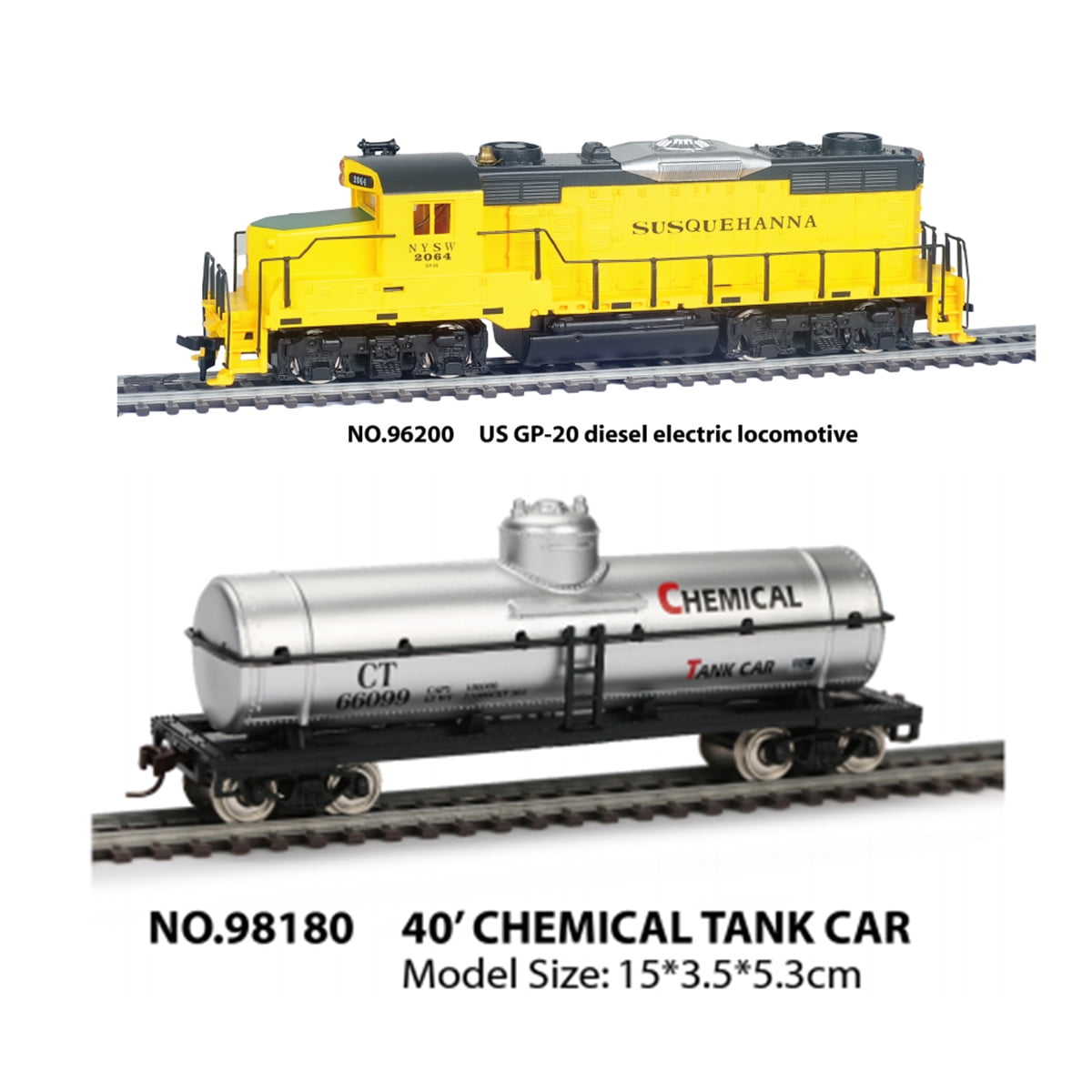 1/87 HO Scale US GP-20 Diesel Locomotive Model Train Set Gift for Enthusiast