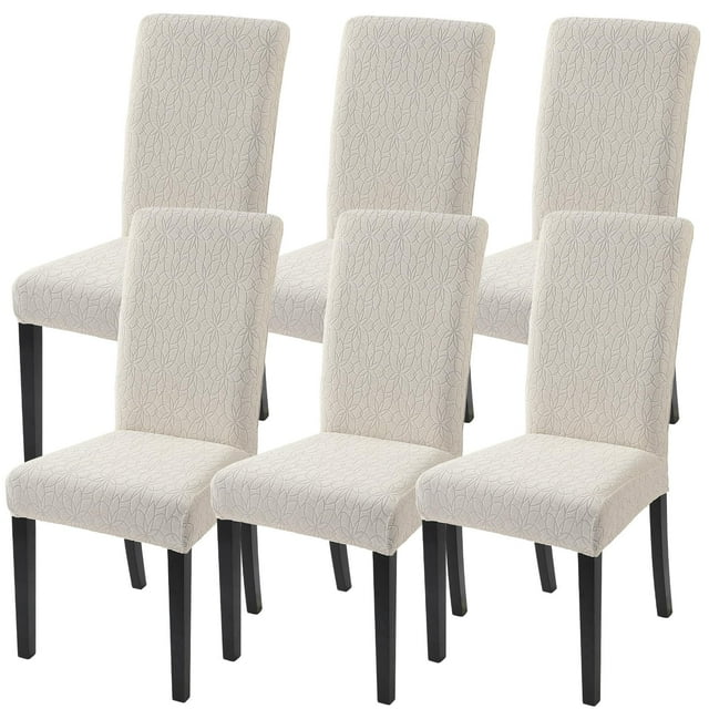 Fundas elásticas para sillas de comedor SearchI juego de 6 beige con estampado floral