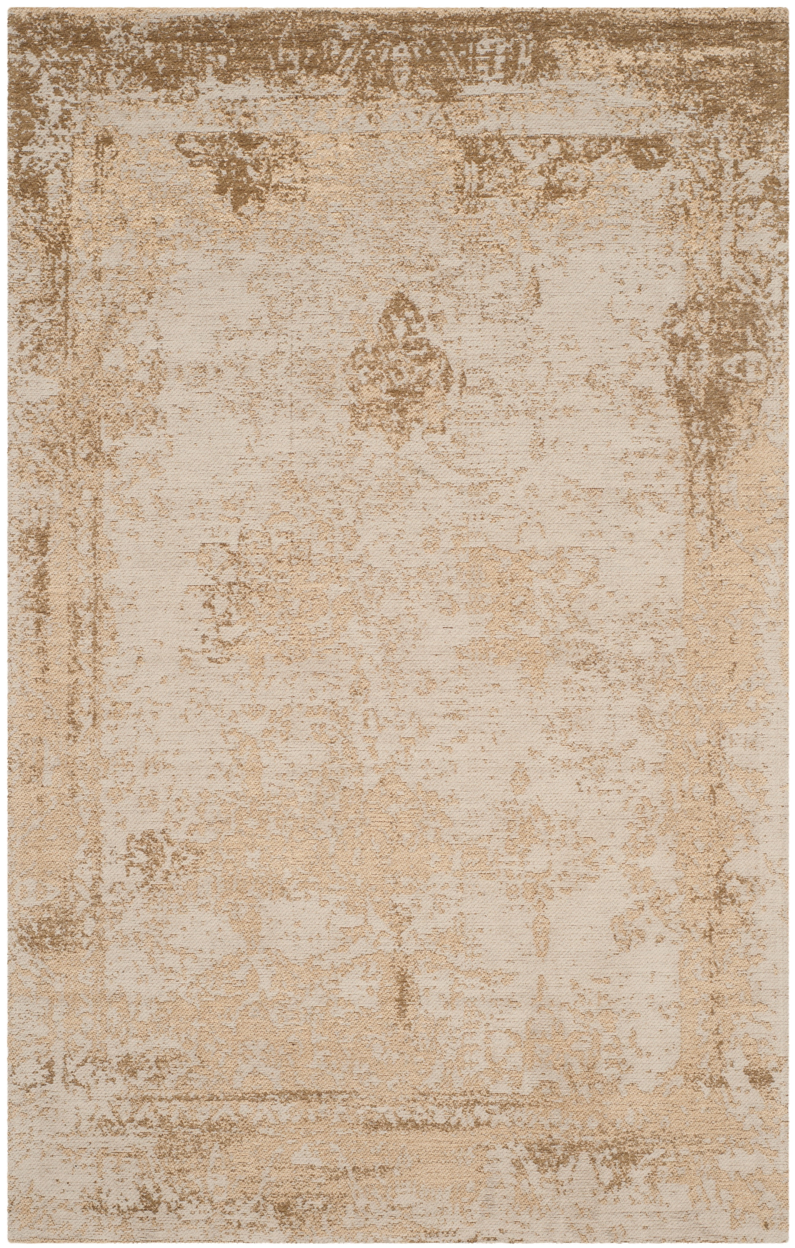 SAFAVIEH Classic Vintage Peter Overdyed Border Cotton Area Rug, Sand, 3' x 5'