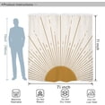 thumbnail image 6 of Abstract Sun Shower Curtain Set 71Wx71H Inches Modern Minimalist Mid Century Aesthetic Mustard Yellow Sunburst Sunrise Boho Simple Polyester Waterproof Cloth Bathroom Curtain with 12 Hooks, 6 of 6