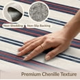 thumbnail image 6 of ODIKA 8'x10' Washable Area Rug Non-Slip Chair-Friendly Mat Striped Farmhouse Ticking With Vintage Banded Border Accents for Dining Room, Large Office, Lounge, 6 of 7