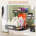 thumbnail image 5 of 2 Pack Metal Under Sink Organizers with 2 Small Baskets, 2 Tier Pull Out Under Cabinet Organizer for Kitchen Bathroom, Adjustable Under Sink Shelf for Under Counter Storage, Black​, 5 of 9