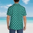 thumbnail image 6 of Xecao Aquamarine Glitter print Hawaiian shirt - a stylish short-sleeve button-down for men, perfect for casual beach and tropical outings., 6 of 9