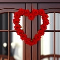 thumbnail image 3 of Heart-Shaped Wreath Red Plastic Cloth 1Set 13.4X12.6X2.4In, 3 of 9