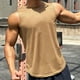thumbnail image 1 of pstuiky Camisetas sin mangas para hombre, Jersey deportivo informal de cuello redondo de malla de color sólido para hombre, sin mangas, a la moda Camisas para hombres xxxl, 1 of 6