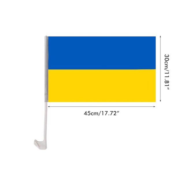 Bandera de Ucrania, 2 piezas Bandera de poliéster ucraniano para ventana de coche de Ucrania Bandera de ventana de coche de Ucrania diseñada a medida