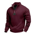 thumbnail image 2 of Ceisia Men Slim Fit Fashion Solid Color Long Sleeve Stand Collar Gift Zipper Casual Daily Party Wear Shirt Top, 2 of 8