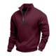 thumbnail image 2 of Ceisia Men Slim Fit Fashion Solid Color Long Sleeve Stand Collar Gift Zipper Casual Daily Party Wear Shirt Top, 2 of 8
