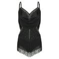 thumbnail image 1 of Yeahdor Robe de Cocktail Sans Manches Rumba Salsa Latin Ballroom Dance avec Franges Noir G, 1 of 5