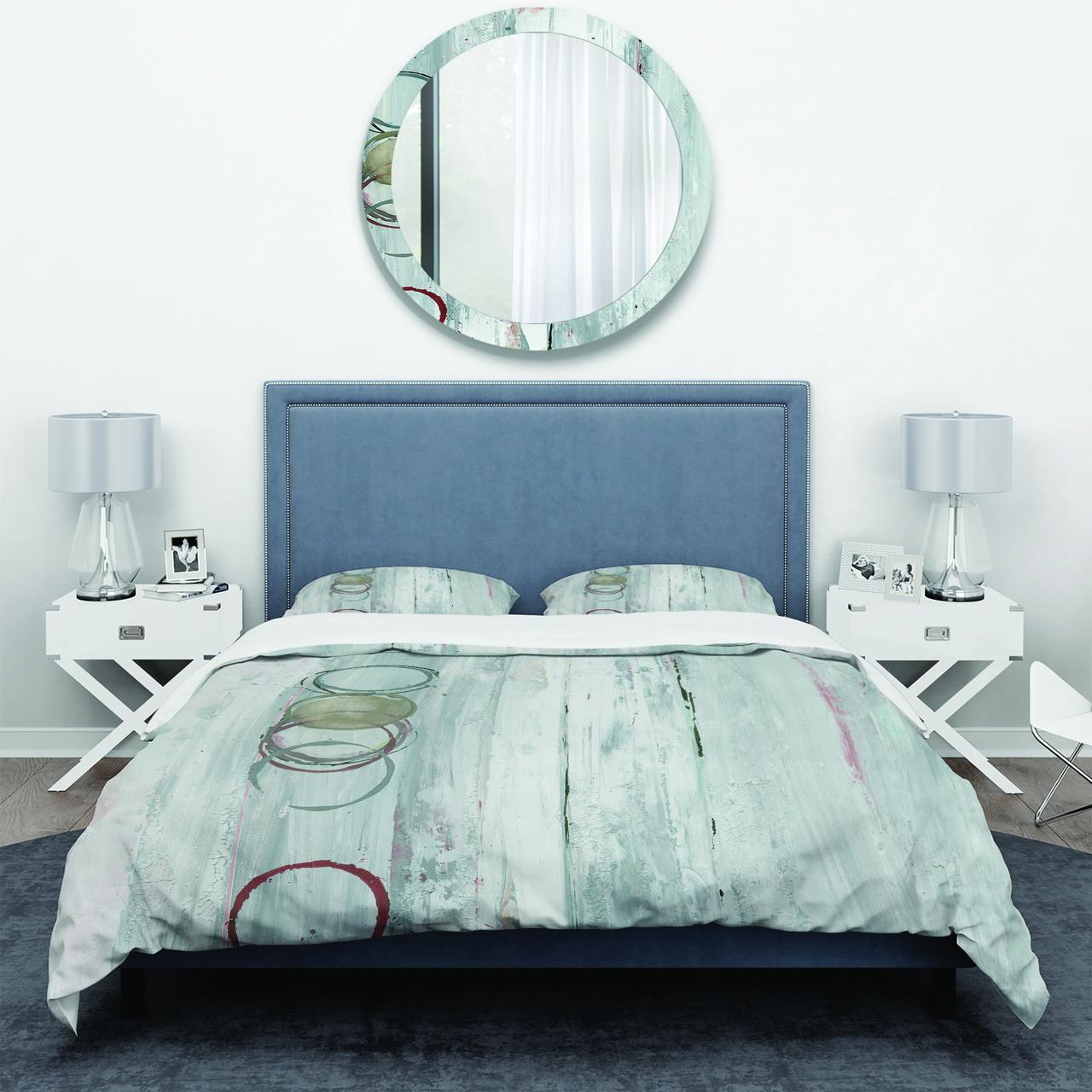 Designart 'Whitewashed Syrah' Geometric Duvet Cover Set